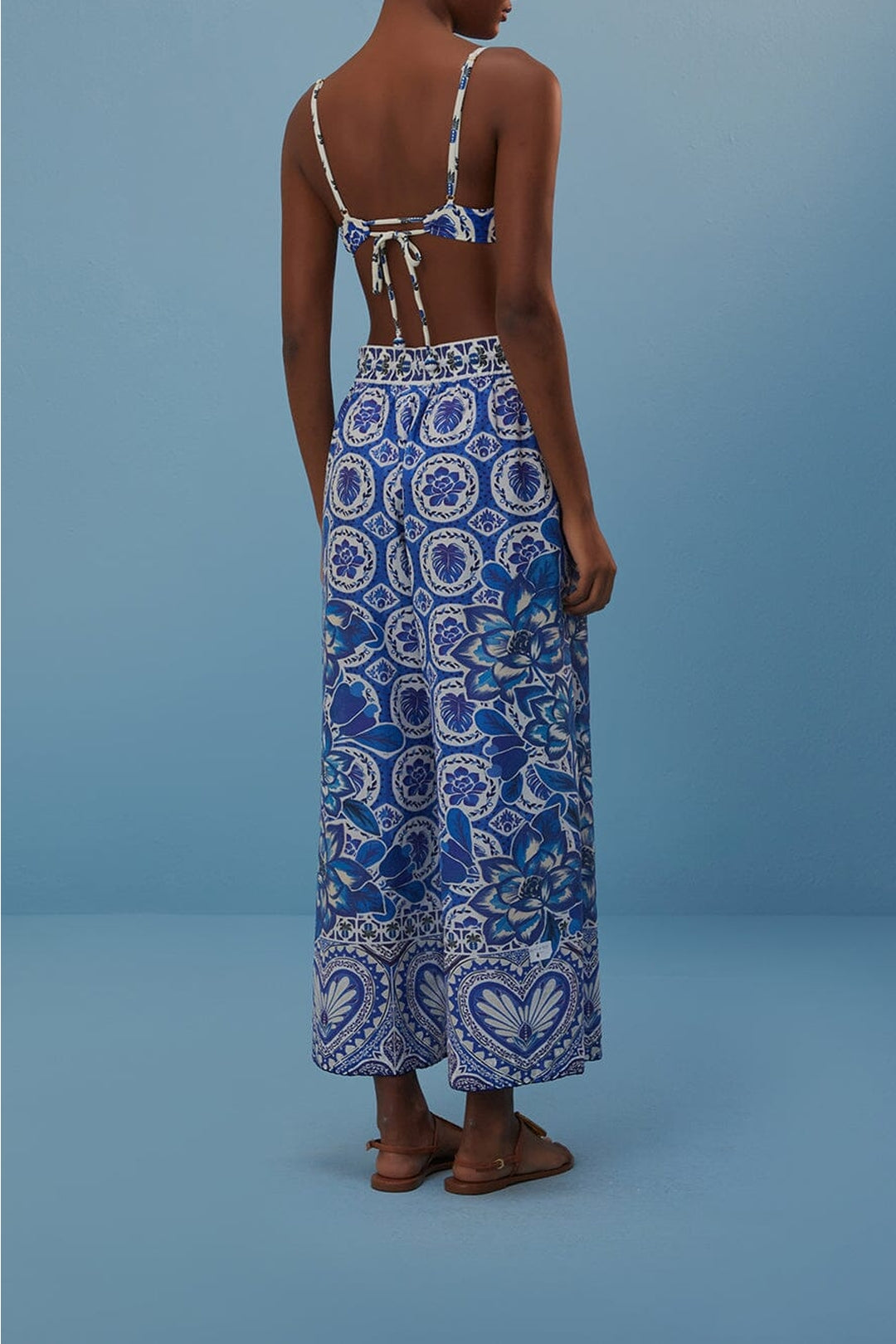 Pantalon Tile Dream en coton - Bleu