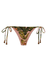 Bas de bikini à nouer sur les côtés Banana Leaves - Vert