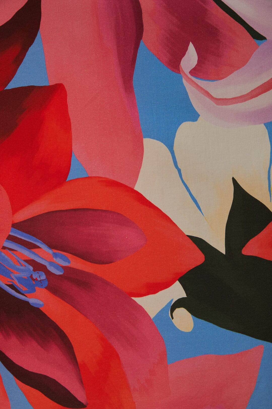 Robe de plage sans manches à fleurs aquarelle en coton - Rouge