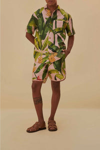 Short Banana Leaves en lin - Vert