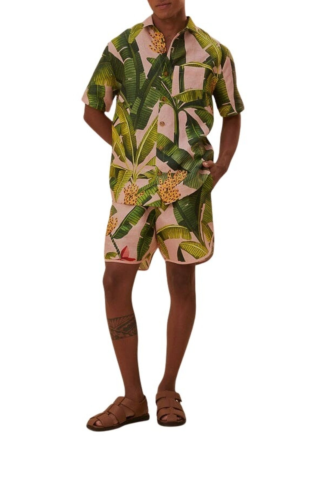 Short Banana Leaves en lin - Vert