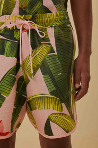 Short Banana Leaves en lin - Vert
