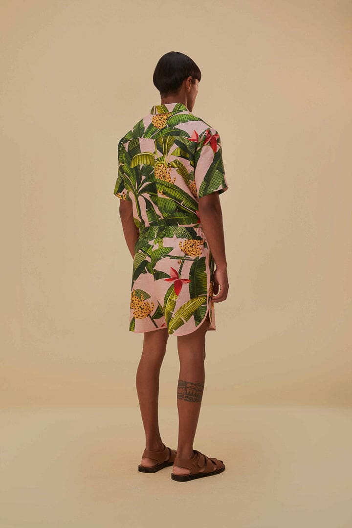 Short Banana Leaves en lin - Vert