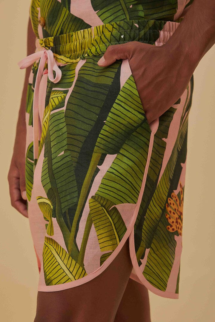 Short Banana Leaves en lin - Vert