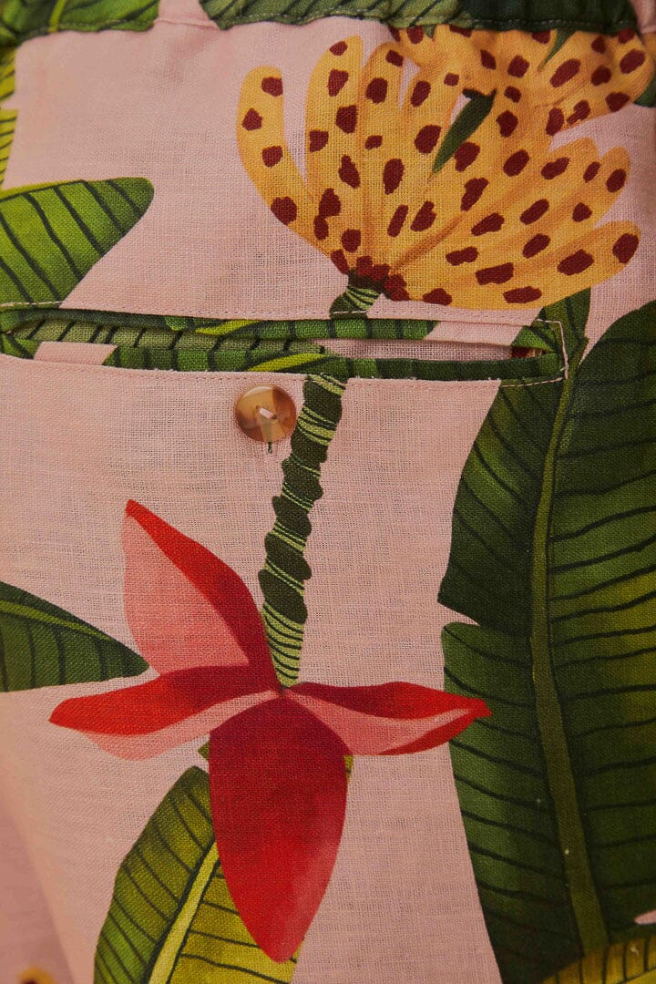 Short Banana Leaves en lin - Vert