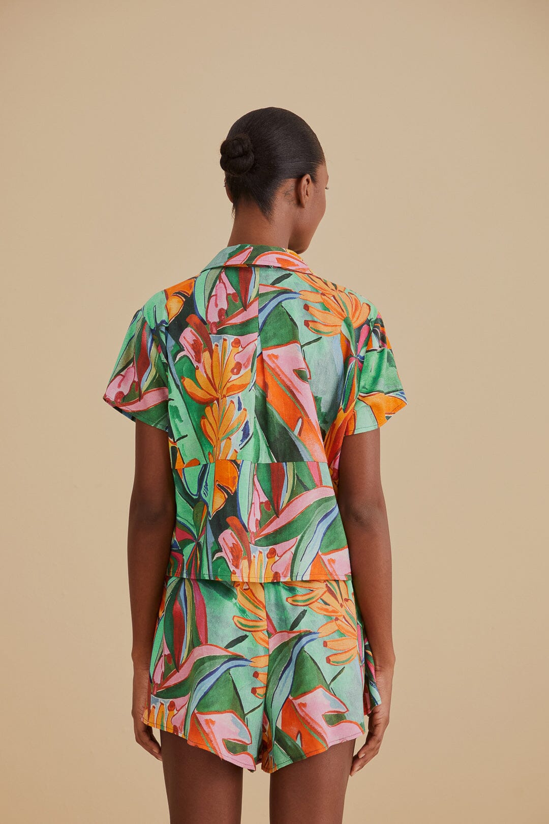Chemise Banana Foliage en lin - Vert