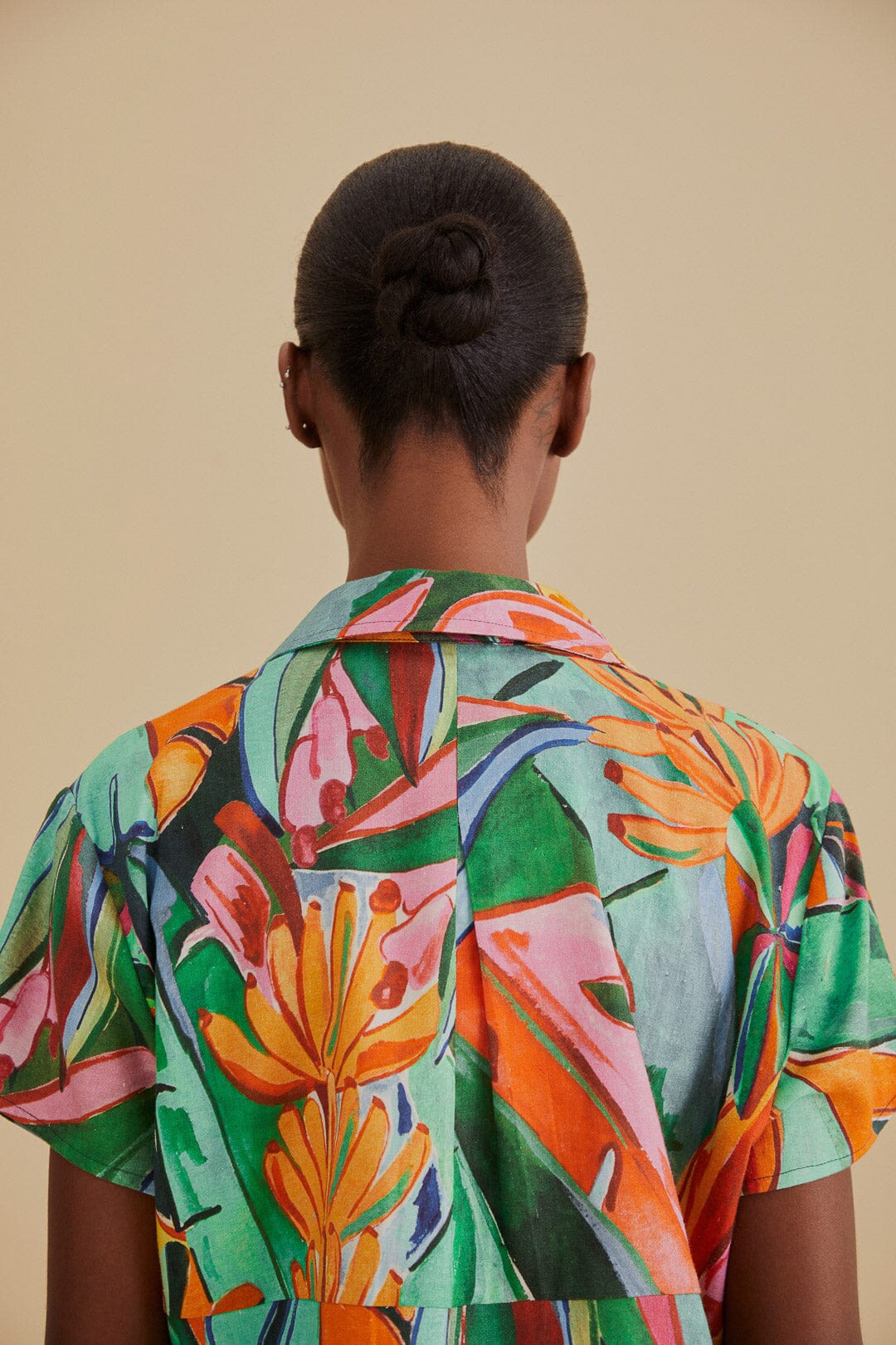 Chemise Banana Foliage en lin - Vert