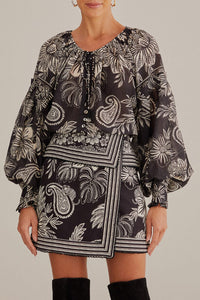 Jupe Pasley Bloom en coton - Noir