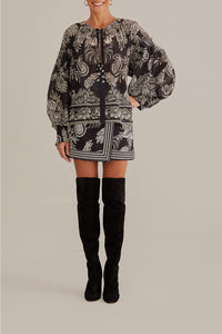 Jupe Pasley Bloom en coton - Noir