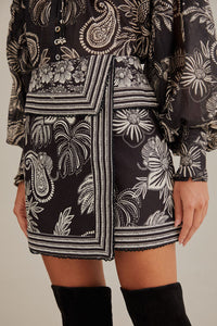 Jupe Pasley Bloom en coton - Noir