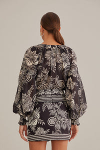 Jupe Pasley Bloom en coton - Noir