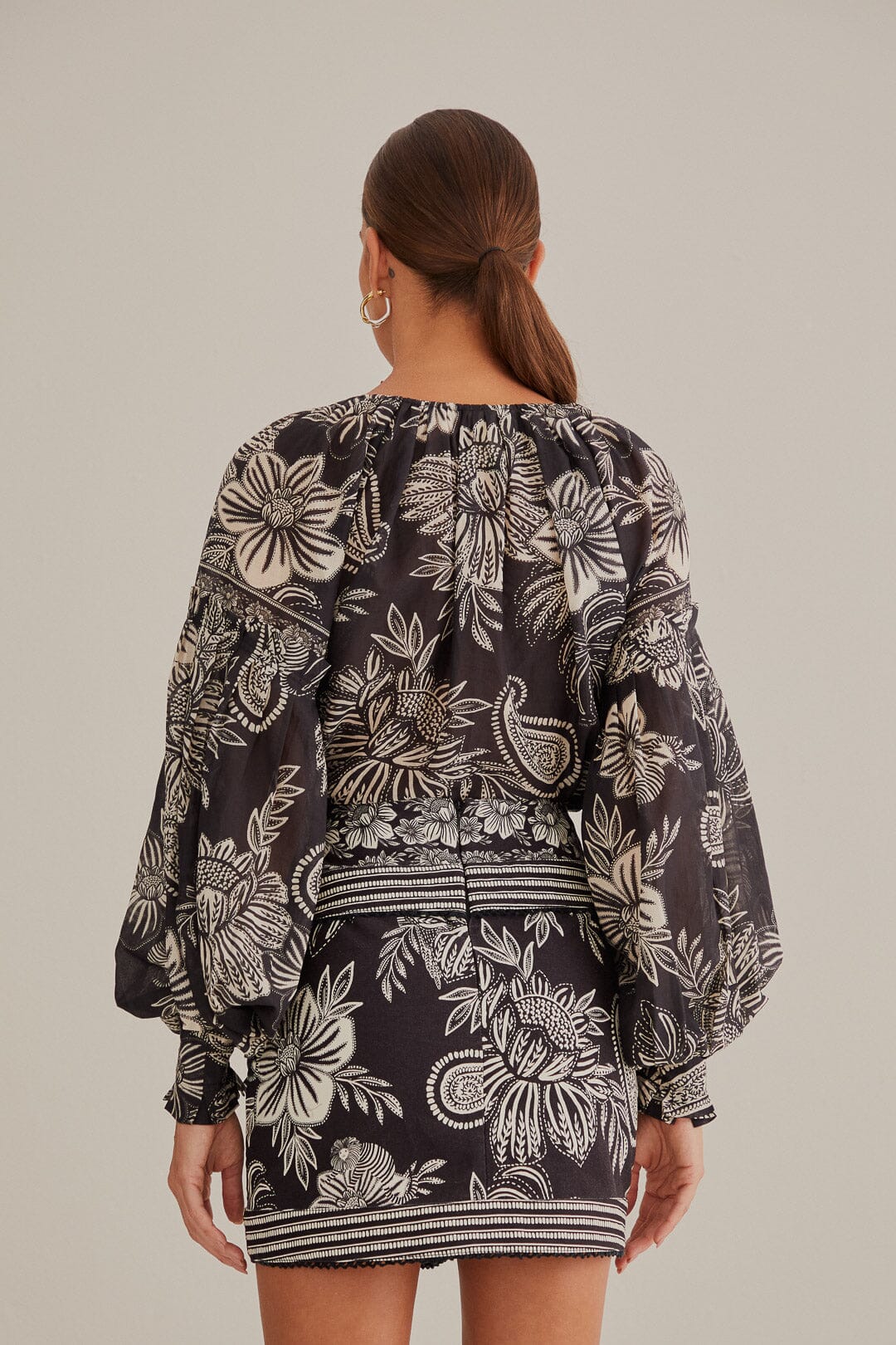 Jupe Pasley Bloom en coton - Noir