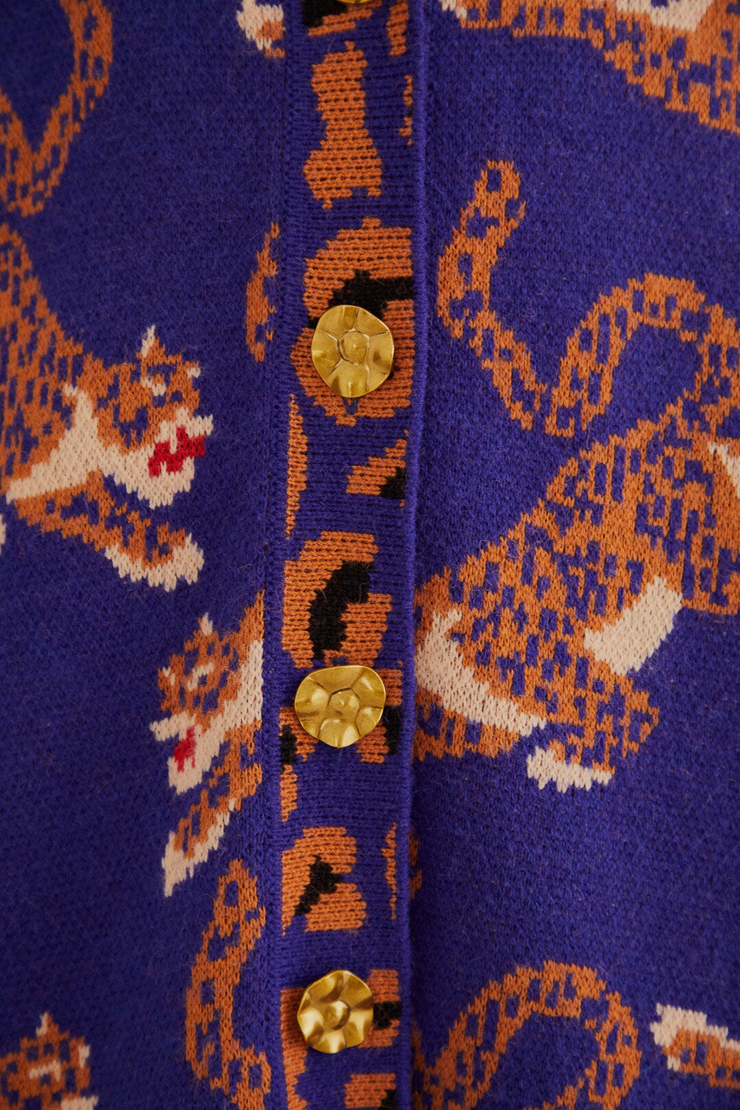Cardigan en maille à imprimé Léopard - Bleu