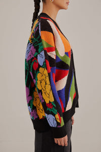 Cardigan Flowers Bananas en maille - Multicolore