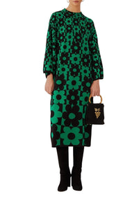 Robe midi Marguerite en maille - Vert