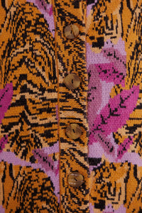 Cardigan Lavande à motif feuilles de tigre - Violet