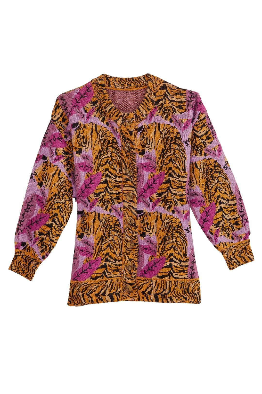 Cardigan Lavande à motif feuilles de tigre - Violet