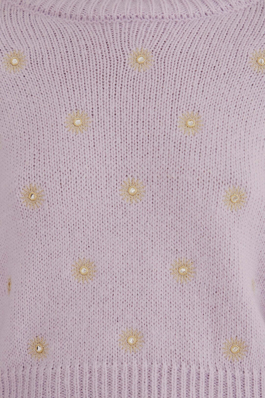 Pull à broderie miroir en maille - Violet