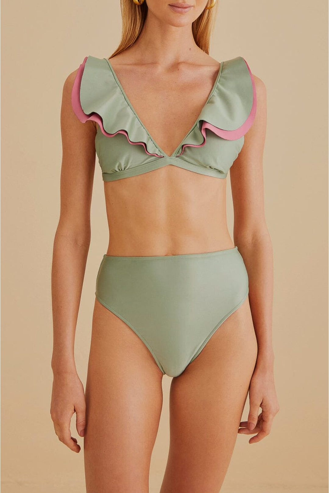 Bas de bikini taille haute - Vert