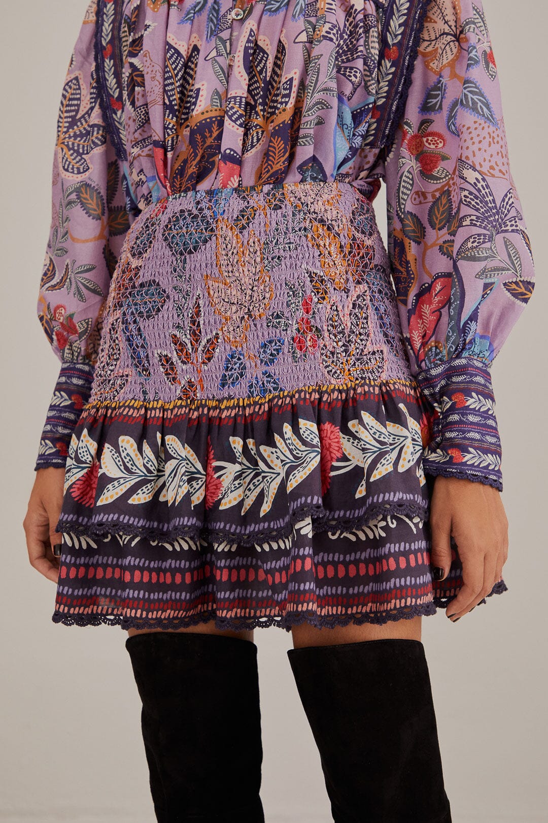 Mini jupe Lavande Wild Night en coton - Violet