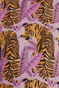 Robe midi Lavande à feuilles de tigre - Violet