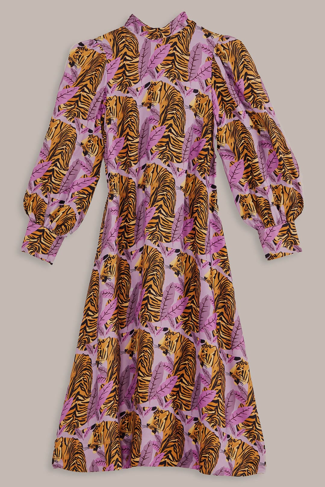 Robe midi Lavande à feuilles de tigre - Violet