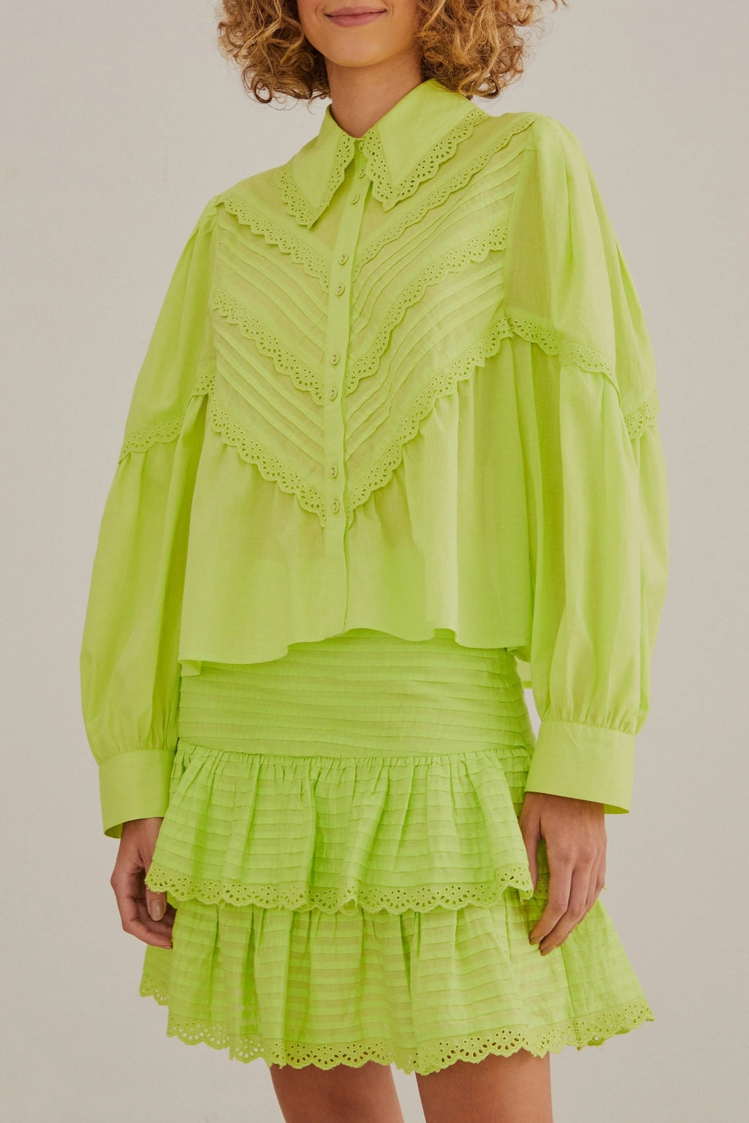 Mini jupe Neon en coton - Vert