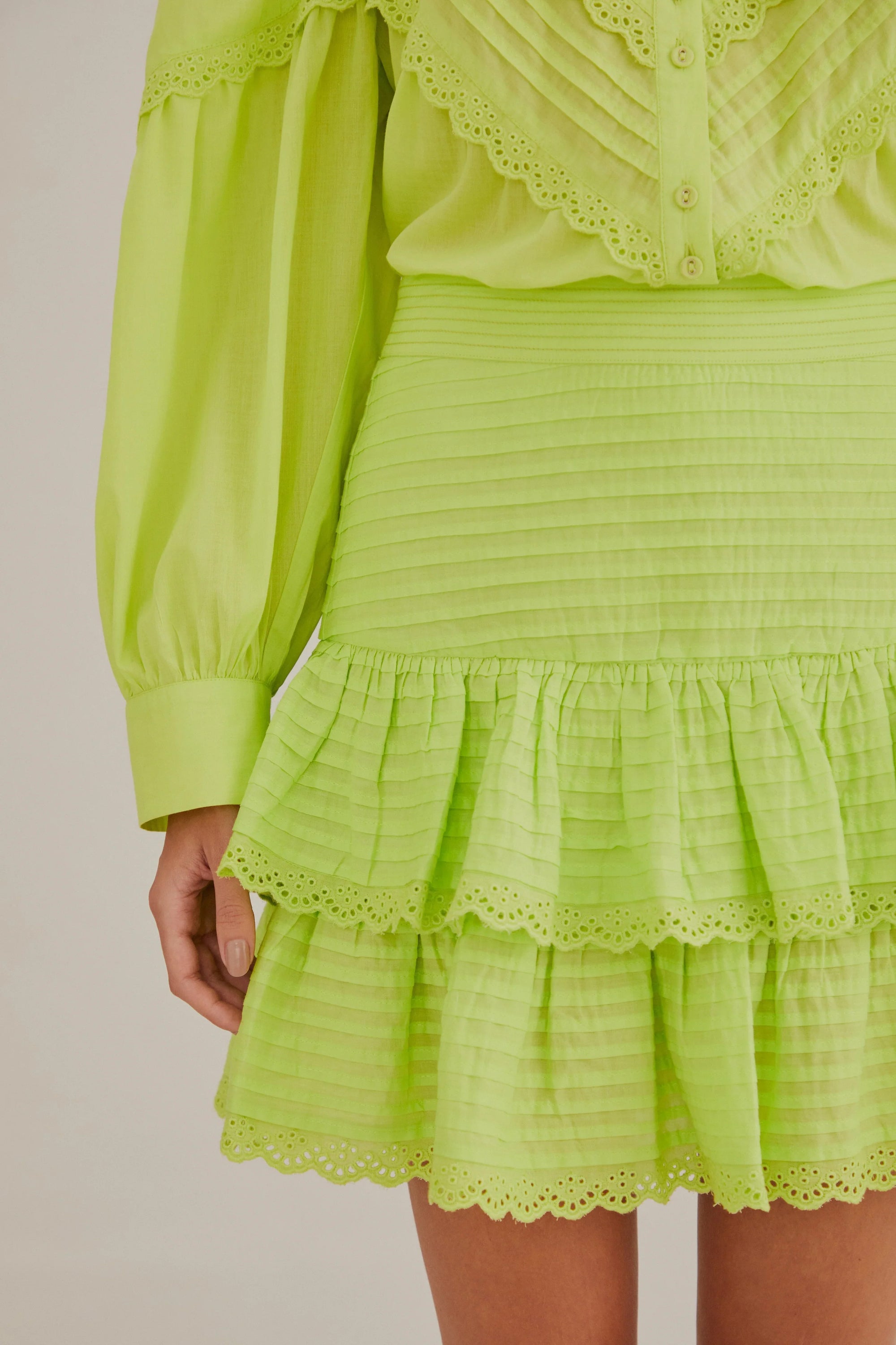 Mini jupe Neon en coton - Vert
