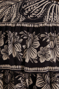 Jupe à volants et motif cachemire - Noir