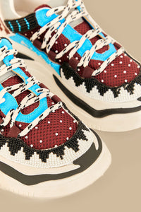 Baskets plates Beaded Multicolor - Bleu