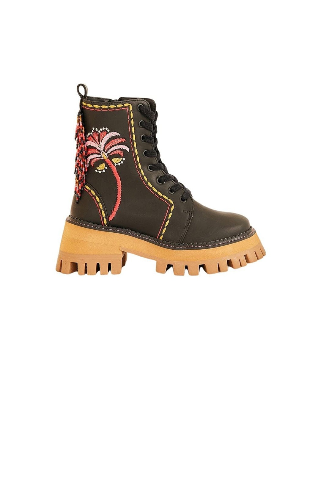 Bottes mi-hautes brodées - Noir