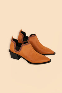 Bottes basses à talons - Orange