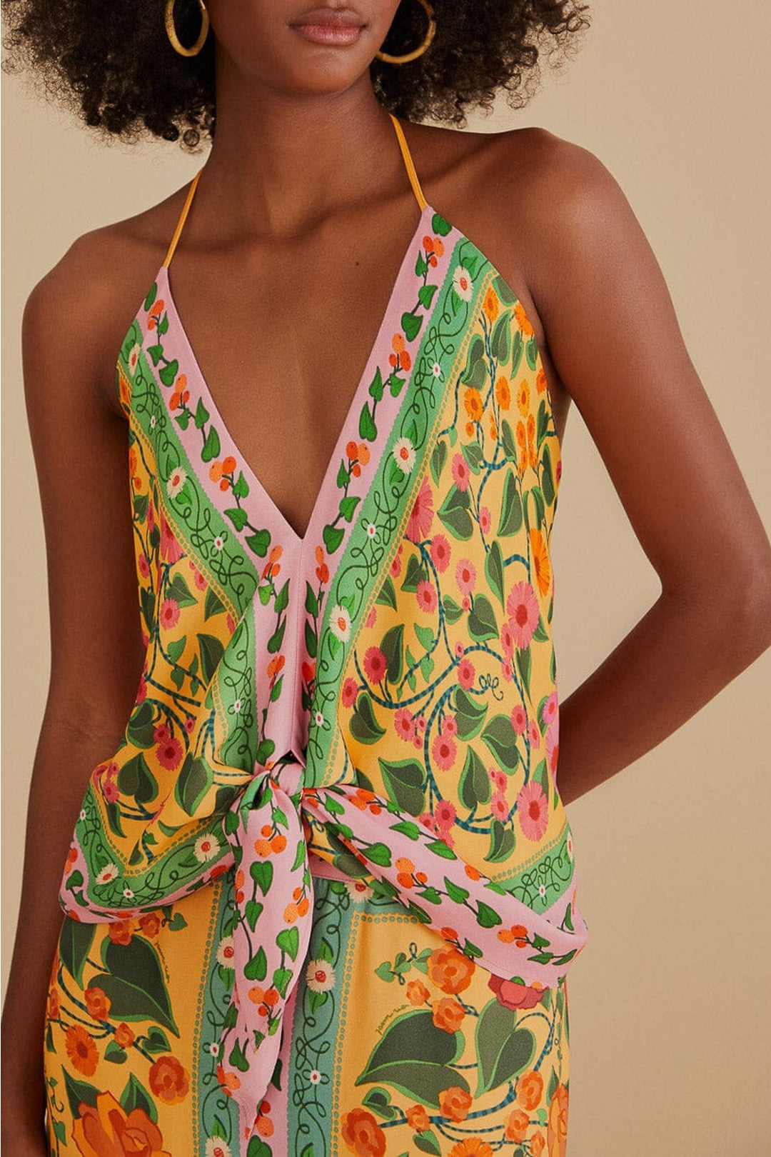 Blouse Heart Ivy Scarf - Jaune