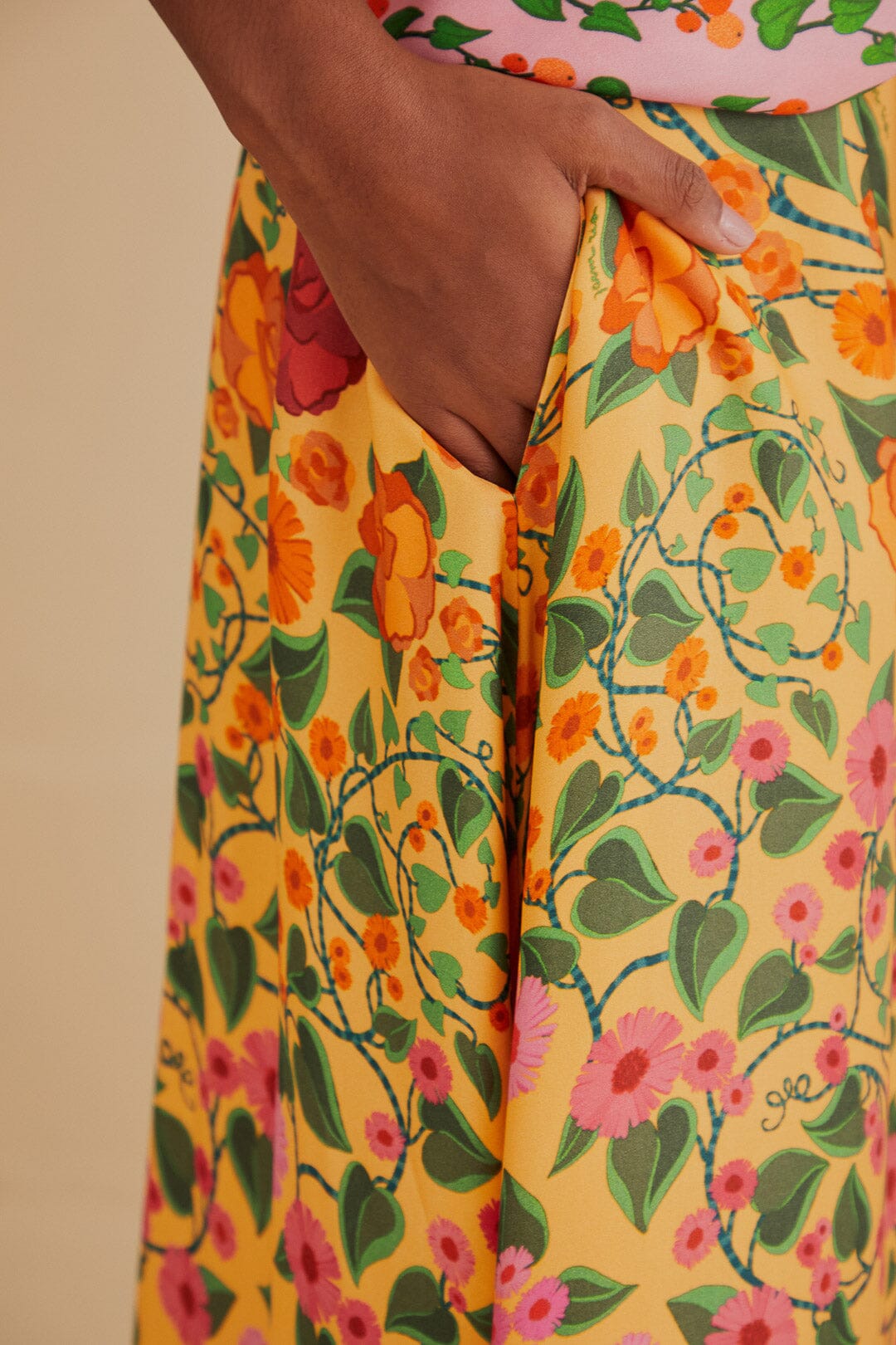 Jupe midi Heart Ivy Scarf - Jaune