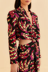 Blazer Banana Dots à découpes en coton - Rouge