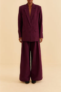 Blazer droit en coton - Bordeaux