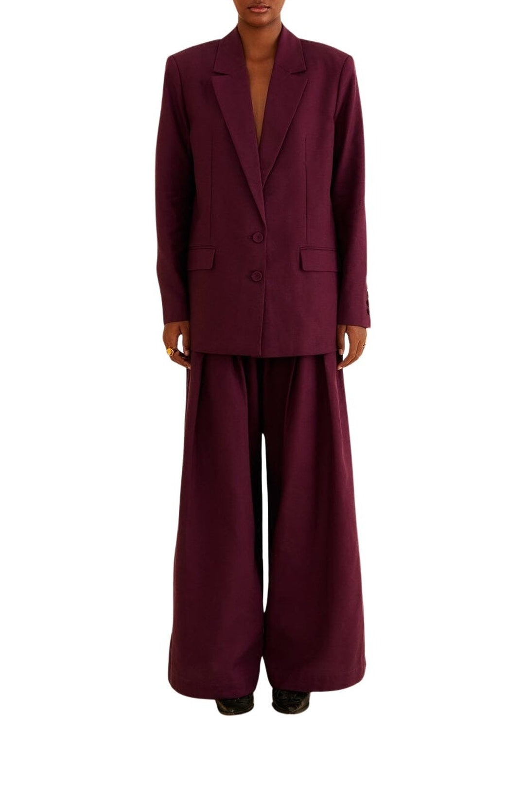 Blazer droit en coton - Bordeaux