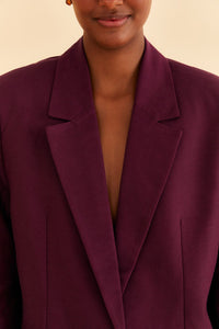 Blazer droit en coton - Bordeaux