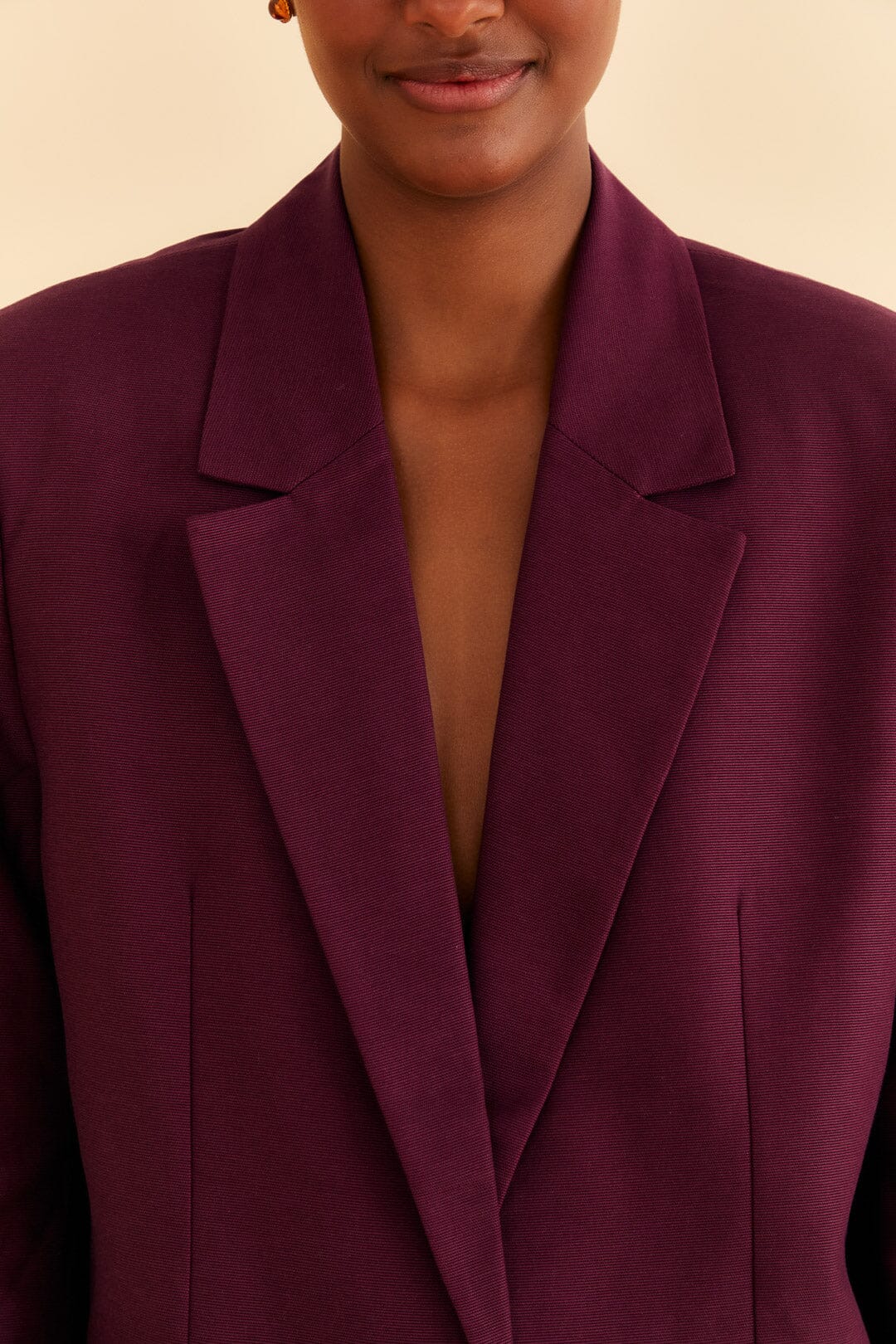 Blazer droit en coton - Bordeaux