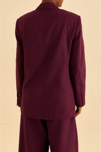 Blazer droit en coton - Bordeaux