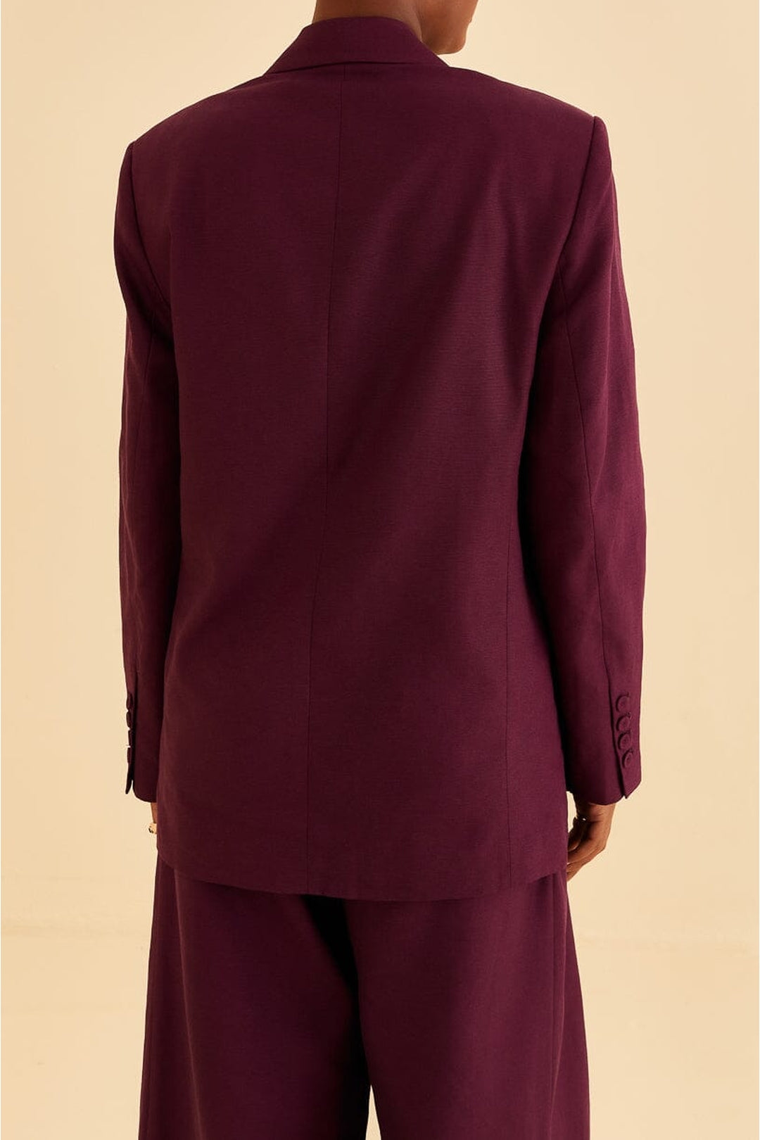 Blazer droit en coton - Bordeaux