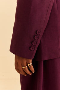 Blazer droit en coton - Bordeaux