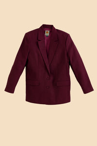 Blazer droit en coton - Bordeaux