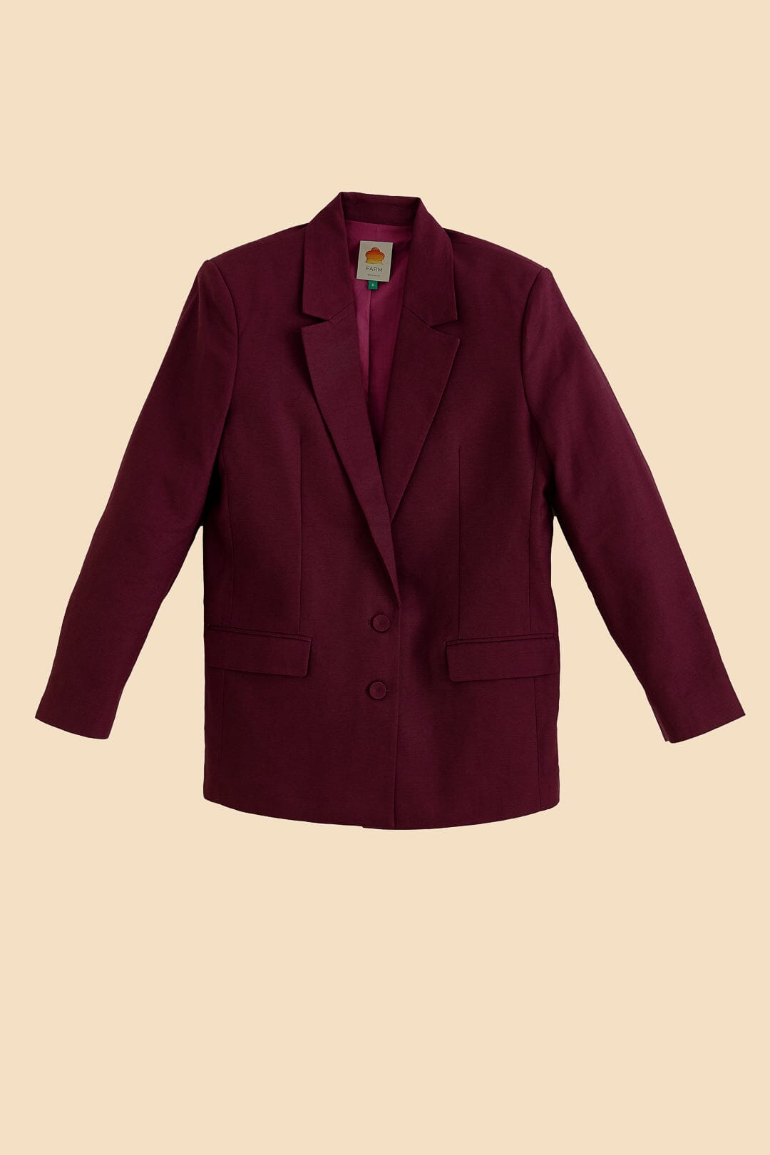 Blazer droit en coton - Bordeaux
