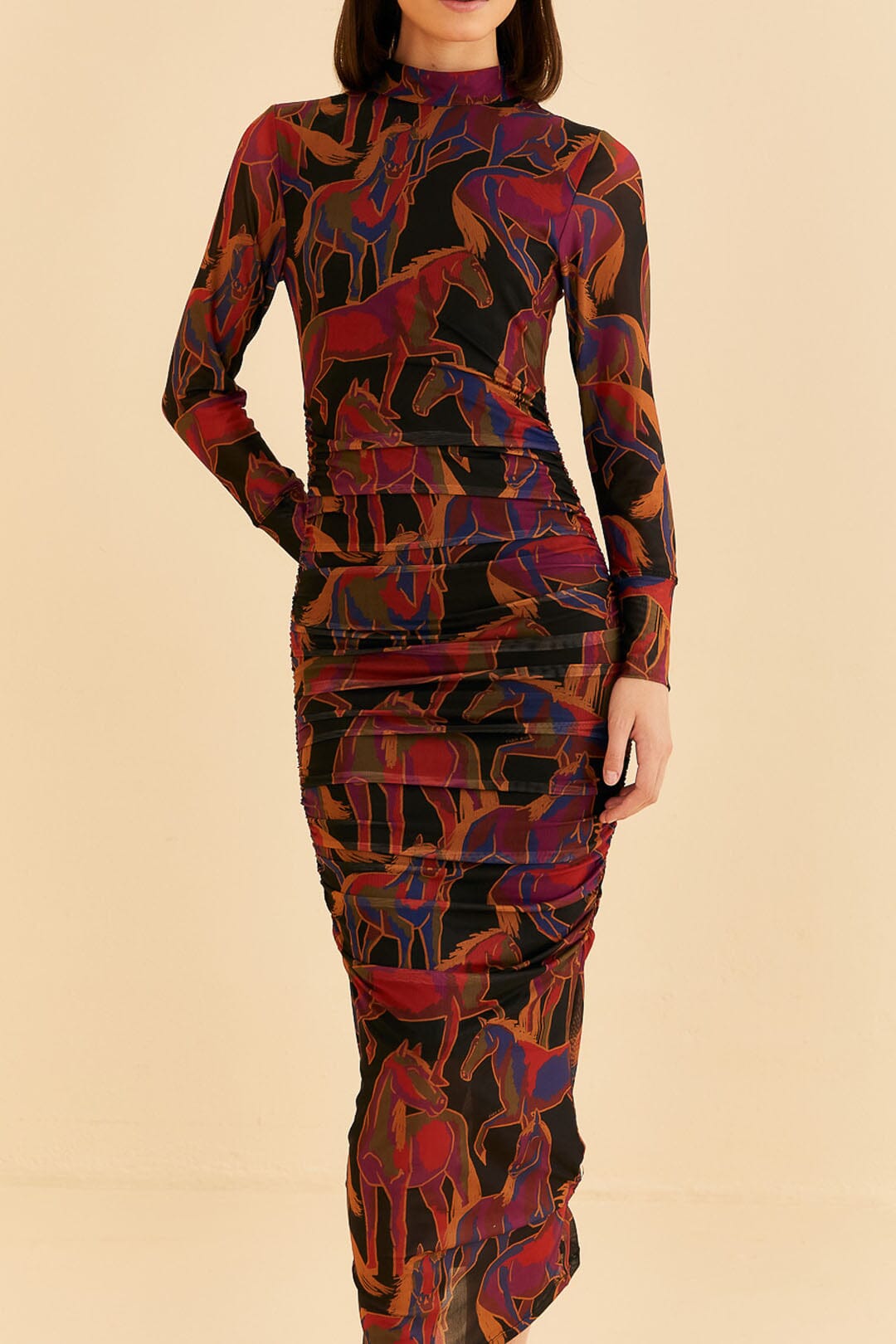 Robe longue en tulle - Bordeaux