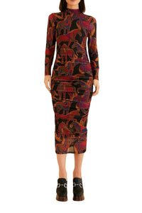 Robe longue en tulle - Bordeaux