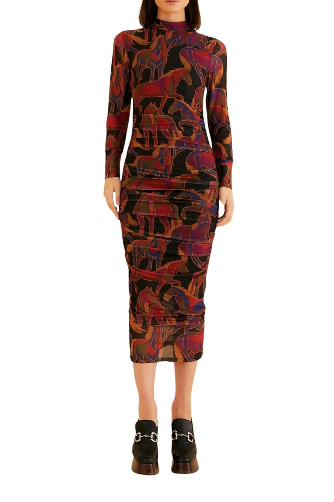 Robe longue en tulle - Bordeaux