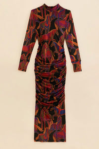 Robe longue en tulle - Bordeaux