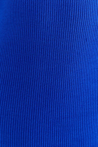Robe midi à encolure en cœur en maille - Bleu
