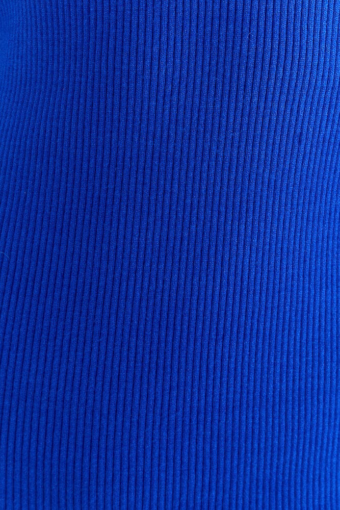 Robe midi à encolure en cœur en maille - Bleu